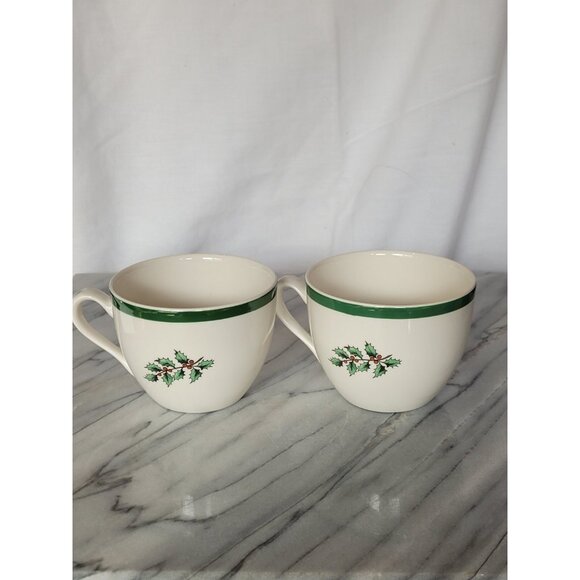 SPODE Christmas Tree Santa Coffee Tea Cups 6oz Set of 2 England VTG - Picture 15 of 15